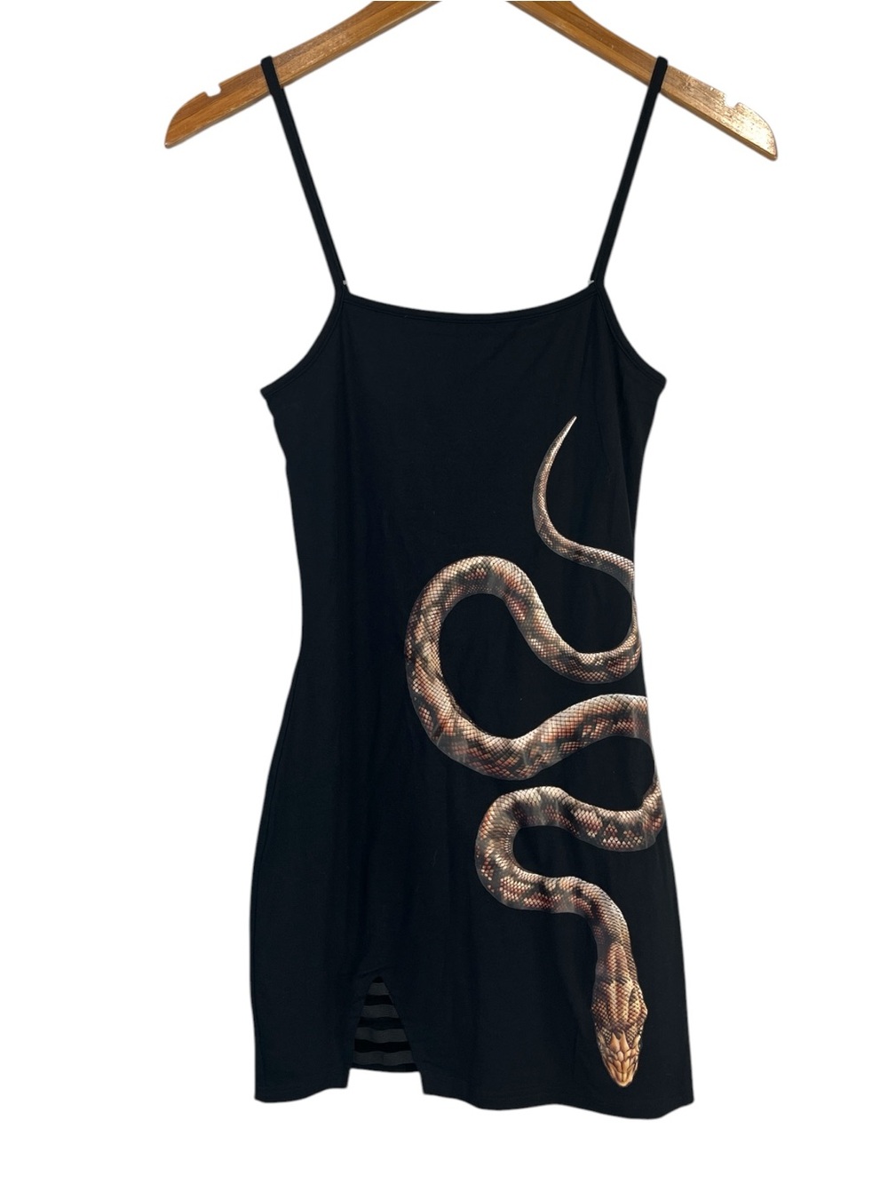 NWT The Kript Black Cami Mini Slithering Snake Dress Size XS